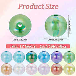 48pcs 12 Farben transparente Acrylperlen&nbsp;MACR-SC0001-35