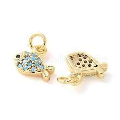 Pendentifs avec zircon cubiques à micro-pavés en laiton&nbsp;X-KK-U056-19G