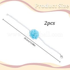 2 Stück Vorhang-Raffhalter-Clips aus Polyester mit Blumen und Glasperlen&nbsp;HJEW-DR00230