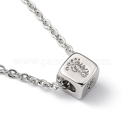 Cube Micro Pave Cubic Zirconia Pendentif Colliers & Bracelets Ensembles&nbsp;SJEW-JS01116-03