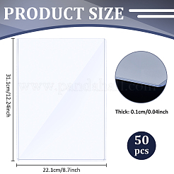 50 protecteur d'impression rigide rectangulaire en PVC&nbsp;AJEW-WA0001-73