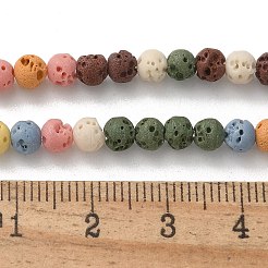 Brins de perles teintées en pierre de lave synthétique&nbsp;G-H311-08D-10