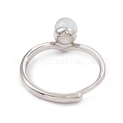 Bagues ajustables aigue-marine naturelle&nbsp;RJEW-G273-11P-02