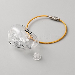Pendentifs capsules de stockage de cheveux en fer et en silicone&nbsp;AJEW-WH0596-295E