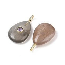 Pendentifs en pierre de lune noire naturelle&nbsp;G-H322-01G-08