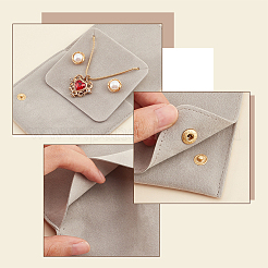 Schmuck-Geschenkbeutel aus Flusenstoff mit Druckknopfverschluss&nbsp;ABAG-WH0045-08C
