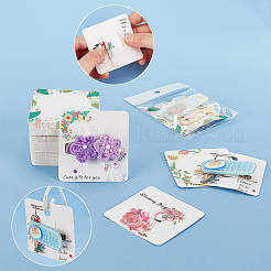 140 pz di espositore per fermagli per capelli in carta quadrata&nbsp;DIY-PH0013-49