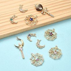 10 Stück 10 Stile aus Zinklegierung mit Glas-Strass-Anhängern&nbsp;FIND-YW0004-27