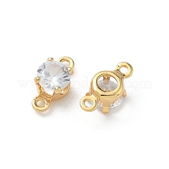 Verbindungsanhänger mit durchsichtigem Zirkonia-Pavé aus Messing&nbsp;KK-Z136-54A-G