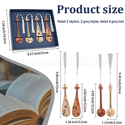 4 Stück Pipa-Lesezeichen aus Holz&nbsp;AJEW-WH20020-235