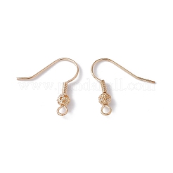 Ganci per orecchini con perline rotonde in ottone placcato ionico (ip)&nbsp;KK-G438-01G