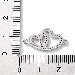 Charms connettore in ottone placcato cremagliera con micro pavé di zirconi chiari&nbsp;KK-Z039-36P