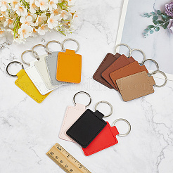 Cuthollow 12 stücke 12 farben rechteck imitation leder anhänger schlüsselbund&nbsp;KEYC-CL0001-12