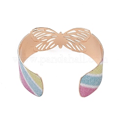 Bracelets à manchette ouverte en alliage papillon pour femmes&nbsp;LS-BJEW-L686-01A