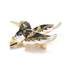 Vogel-Emaille-Pin mit Strass&nbsp;JEWB-A004-18G-A