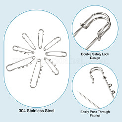 6 stile 304 spille di sicurezza in acciaio inossidabile&nbsp;STAS-TA0006-12P