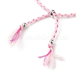 Fabrication de bracelets coulissants en cordons de coton tressés réglables&nbsp;AJEW-JB00797-04
