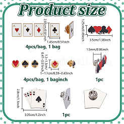 Spille smaltate a forma di carte da gioco&nbsp;JEWB-GA0001-43