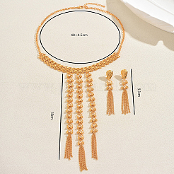 Set di collana e orecchini con nappe lunghe in lega mediorientale vintage per donna&nbsp;ES4853