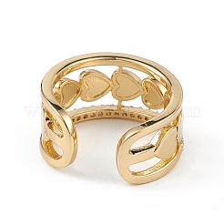 Polsino aperto a cuore smaltato con zirconi chiari&nbsp;RJEW-L100-027G