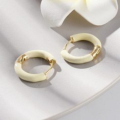 Orecchini a cerchio in ottone e 925 perno in argento sterling&nbsp;EJEW-R013-02G-01