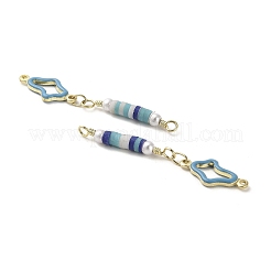 Ciondoli per connettori con collegamenti floreali in ottone smaltato con placcatura a cremagliera&nbsp;KK-M266-25G