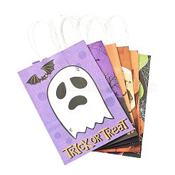 24 Stück 6 Stile Halloween-Thema Kraftpapier-Geschenktüten mit Griffen&nbsp;CARB-FS0001-09