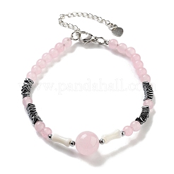 Braccialetti da donna con pietre naturali miste rotonde&nbsp;BJEW-K251-02