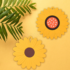 2 Stück Silikon-Topflappen in 2 Blumen-Stilen&nbsp;AJEW-GF0011-17A