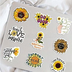 50 stücke cartoon sonnenblumen papier aufkleber etikettensatz&nbsp;DIY-G066-03