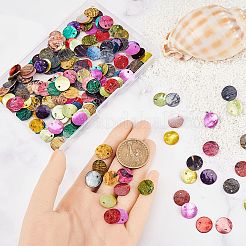 200 Stück 10 Farben sprühlackierte natürliche Akoya-Muschel-Anhänger&nbsp;SHEL-SC0001-37