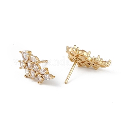 Klare Zirkonia-Blume-Ohrstecker&nbsp;EJEW-L234-079G