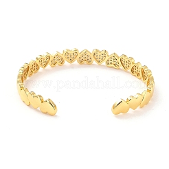 Funkelnder Herz-Armreif aus Zirkonia&nbsp;BJEW-D448-15G-RS