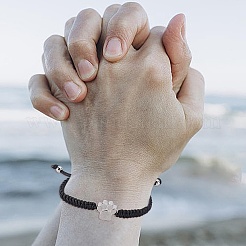 Bracelets réglables en acier inoxydable avec empreintes de pattes pour cendres d'animaux de compagnie&nbsp;BJEW-AN0001-82