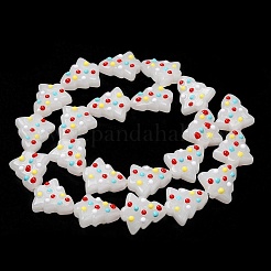 Brins de perles de verre bosselées faites à la main&nbsp;LAMP-F032-08I