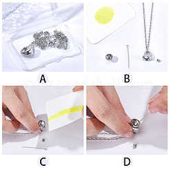 Collier avec pendentif en forme de cœur en acier inoxydable 304 pour cendres&nbsp;NJEW-CN0001-20P