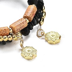Braccialetto di perline di pietra multicolore fatto a mano in stile bohémien&nbsp;AJEW-Z038-01F