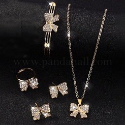 Orecchini a bottone con strass in lega con fiocco&nbsp;FS-WGFEA72-01