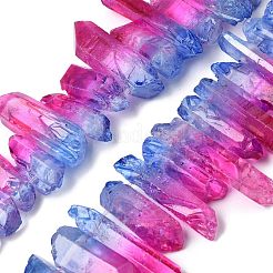 Brins de perles de cristal de quartz naturel bicolores&nbsp;G-Z131-K01-07