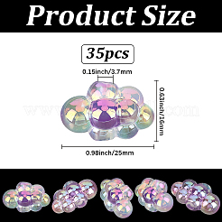 35pcs perles acryliques irisées arc-en-ciel placage uv&nbsp;PACR-PA0001-23B