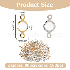 160 Stück 2 Farben Messing Kristall Strass Verbinder Charms&nbsp;KK-HS0015-66