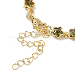 Bracelets à maillons en laiton pavé de zirconiums cubiques en forme d'étoile pour femmes&nbsp;BJEW-P385-03G-06