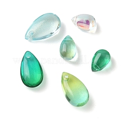 120pcs 6 Farben transparente Glasanhänger&nbsp;GLAA-GA0001-80