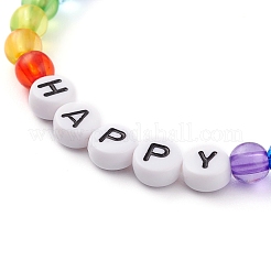 Transparente & blickdichte Acrylperlenarmbänder für Kinder&nbsp;BJEW-JB06504
