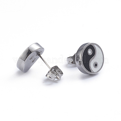 Feng Shui 304 Edelstahl Ohrstecker&nbsp;X-EJEW-L248-047P