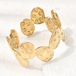 Bracelets manchettes en acier inoxydable 304 martelé pour femmes&nbsp;BJEW-T030-03G