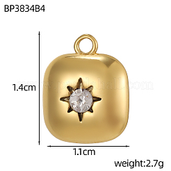 Colgantes de acero inoxidable 304 con circonitas cúbicas pavé&nbsp;STAS-OY010-41G