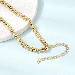 Collane con perline rotonde da 4 mm in acciaio inossidabile 304 per uomo e donna&nbsp;SA-CBAB767-16G