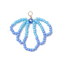 3 pendentif en forme de coquillage avec perles de verre&nbsp;PALLOY-MZ01174