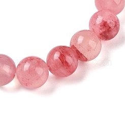 Natürliche grüne Jade (gefärbt) runde Perlen Stretch-Armbänder&nbsp;G-U005-01C-04